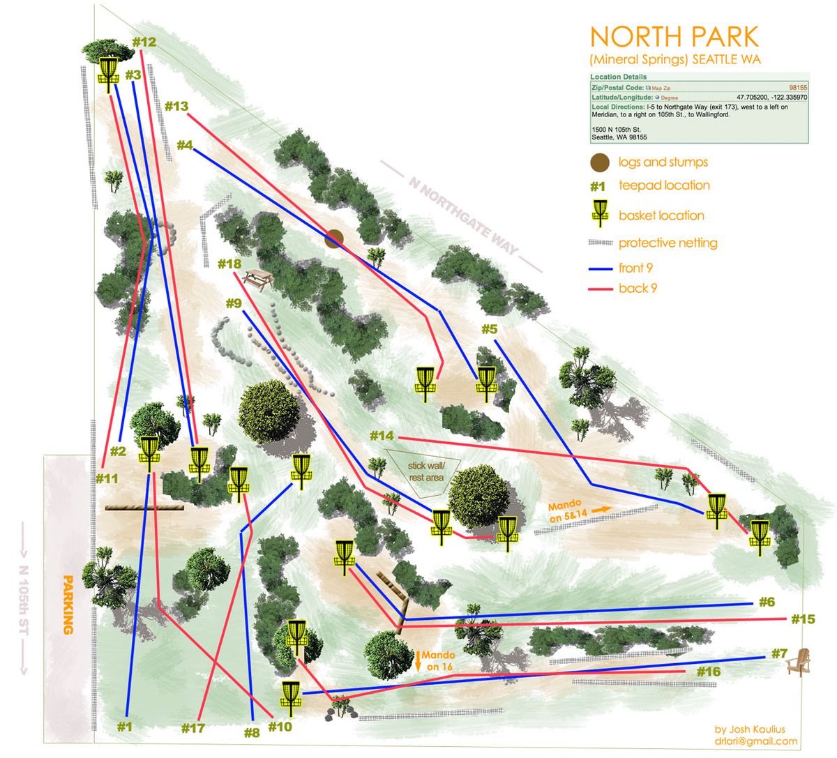 Mineral Springs Disc Golf Course Map